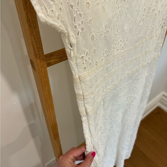 EUC Johnny Was Cotton Lace Eyelet Midi‎  Dress & Slip - Size S - Picture 6 of 6